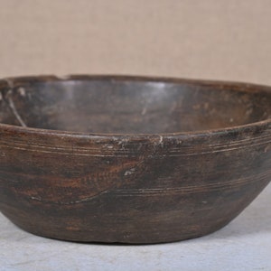 Vintage Handcarved Wooden Bowl Rustic Farm House Style Table Top Decorative Gift Item Handmade Collectable Mid-Century Wood Bowl