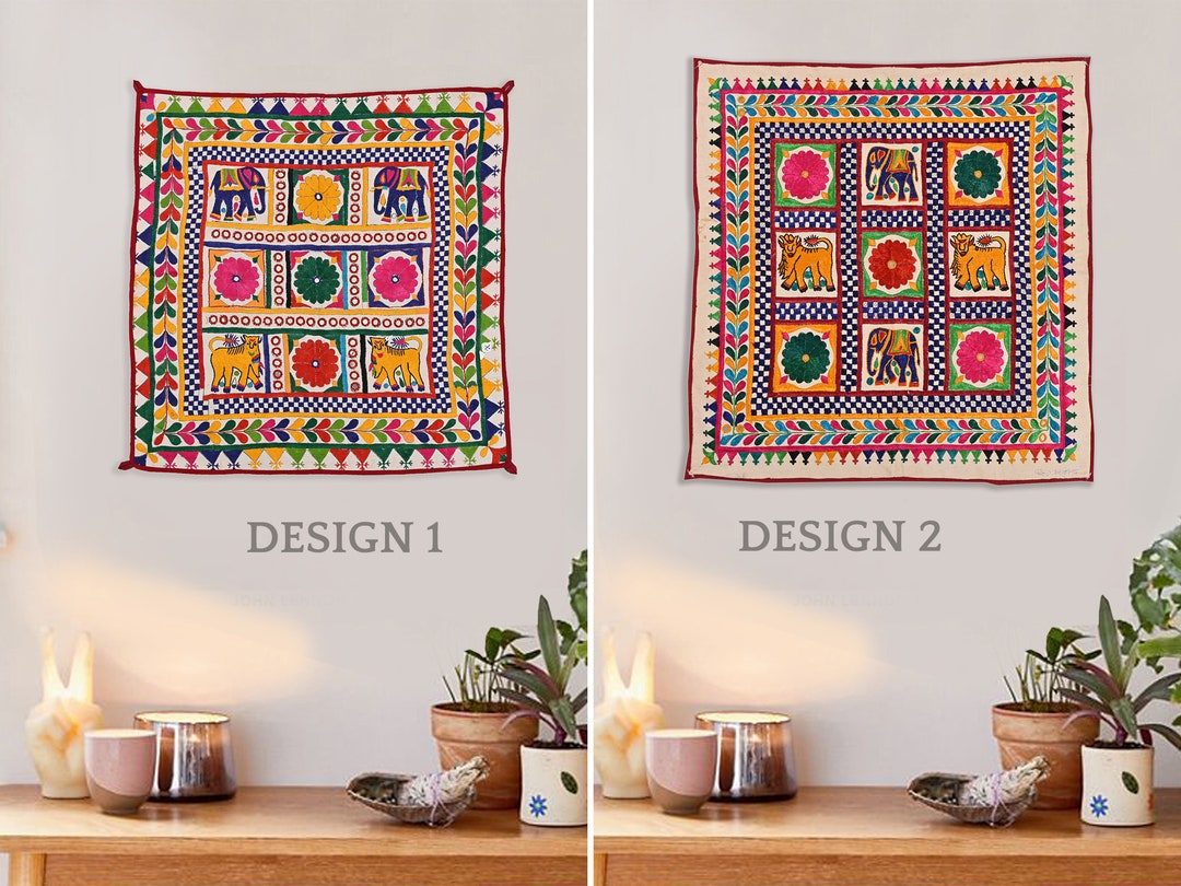 Tapestry, 7080 Years Old Embroidery, Gujarati Antique Indian Handmade