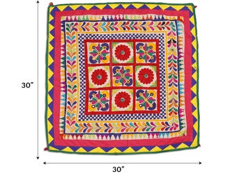 カッチアンティーク刺繍のタペストリー壁掛け☆ヴィンテージ刺繍 北欧 ヴィンテージ ツヴィスト刺繍 壁飾り スウェーデン 雑貨 街の風景