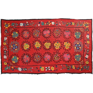 Vintage Textile Tapestry Traditional Suzani Embroidery Wall Hanging Wall Art Textile Decor Suzani Wall Hanging Hippie Tapestry