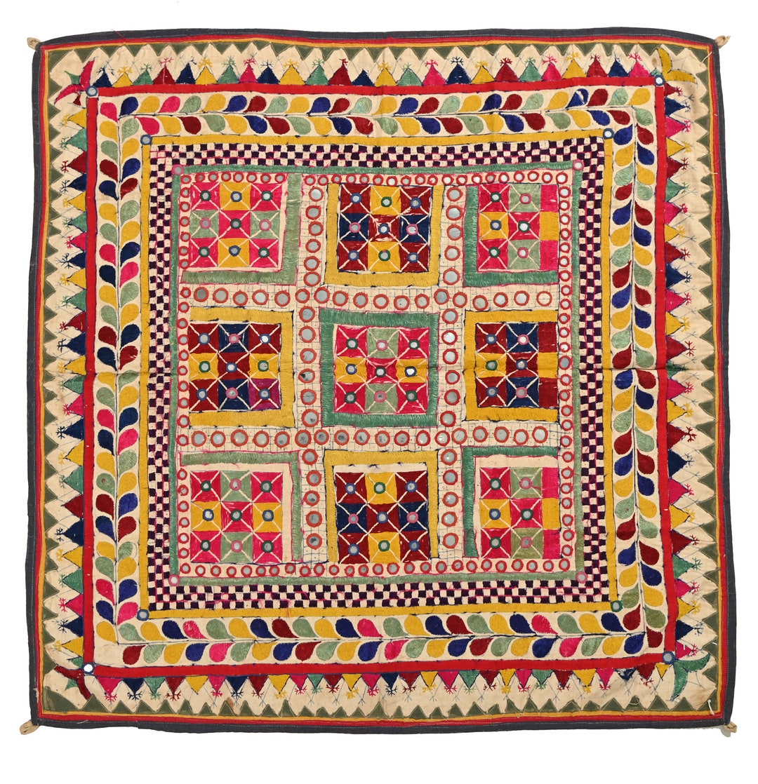 Antique Indian Gujarati Textile Handmade Wall Hanging Boho - Etsy