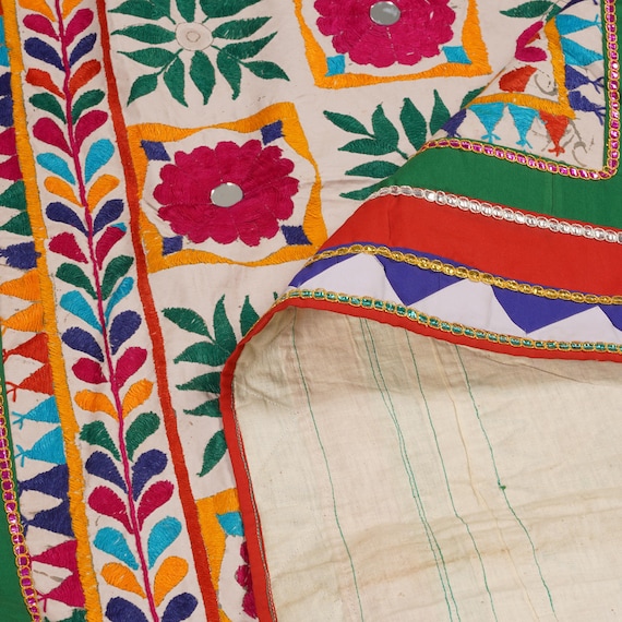 Vintage Indian Fabric Textiles Handmade Embroidered Kutch