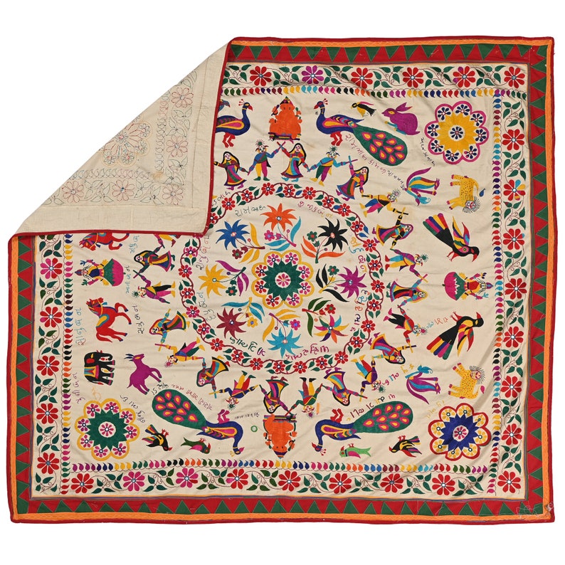 Indian God Ganesh & Human Animals Design Tapestry 70-80 Year - Etsy