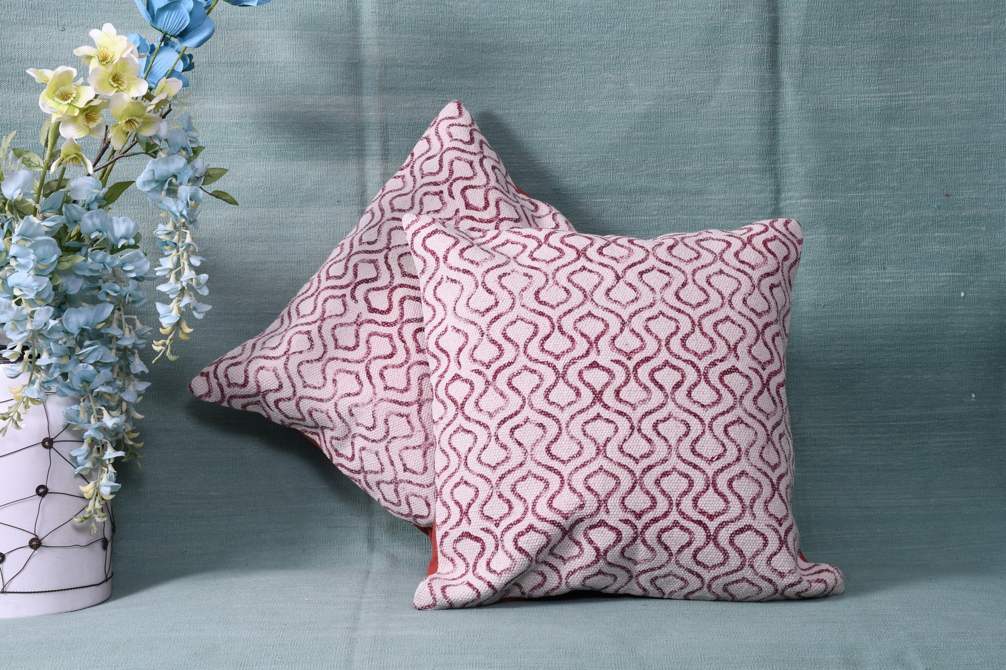 Oriental cushion covers handloom fabric 18 x 18 inch Trendy Etsy