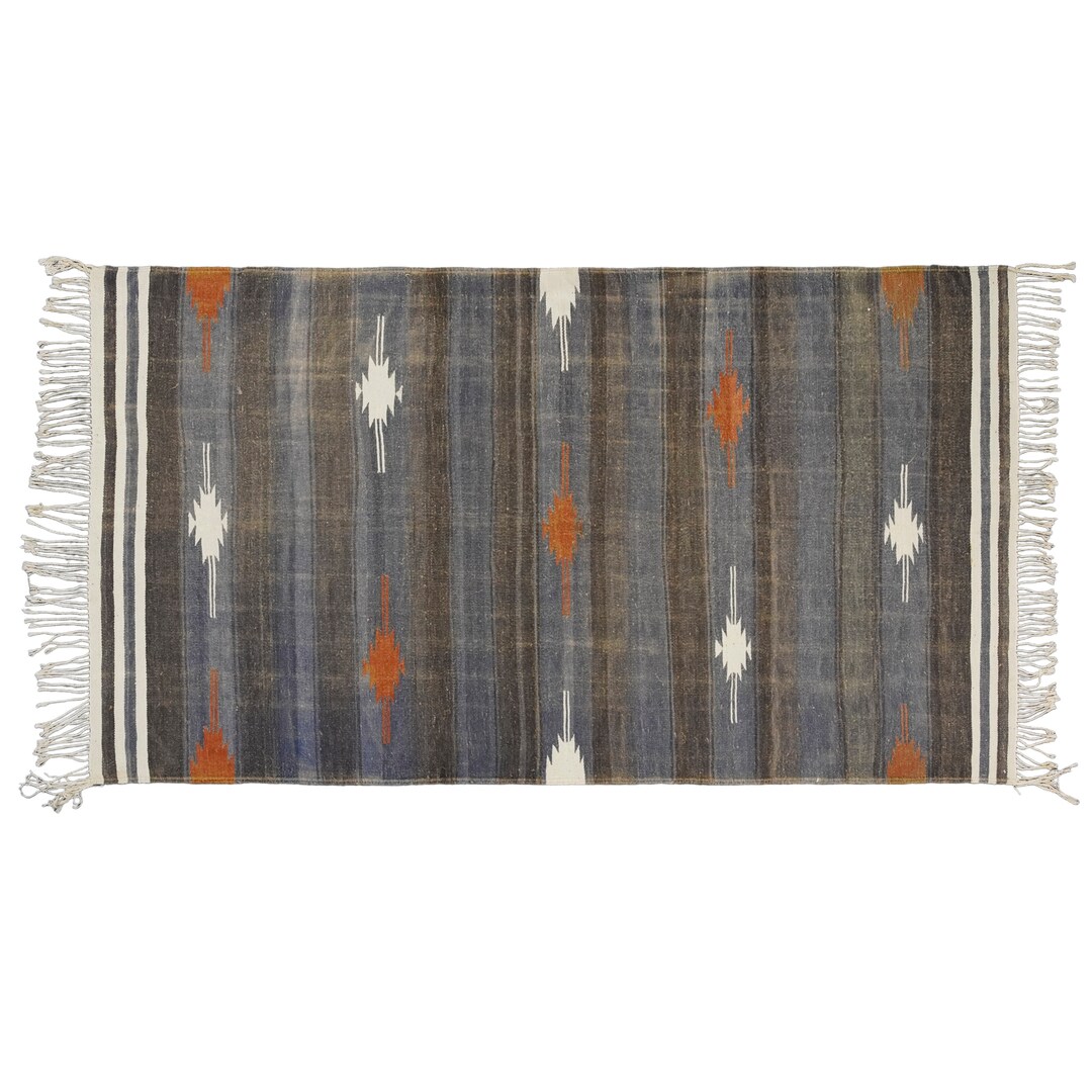 Punjabi Rugs Vintage Handwoven Cotton Reversible Rugs Eco-friendly Rugs Punjabi ...