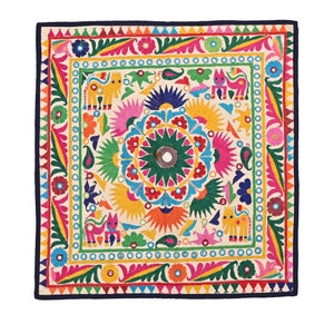Handmade Tapestries Vintage Cotton Embroidered Textile Wall hanging Colorful Wall Art Mandala Tapestry for Living room decor