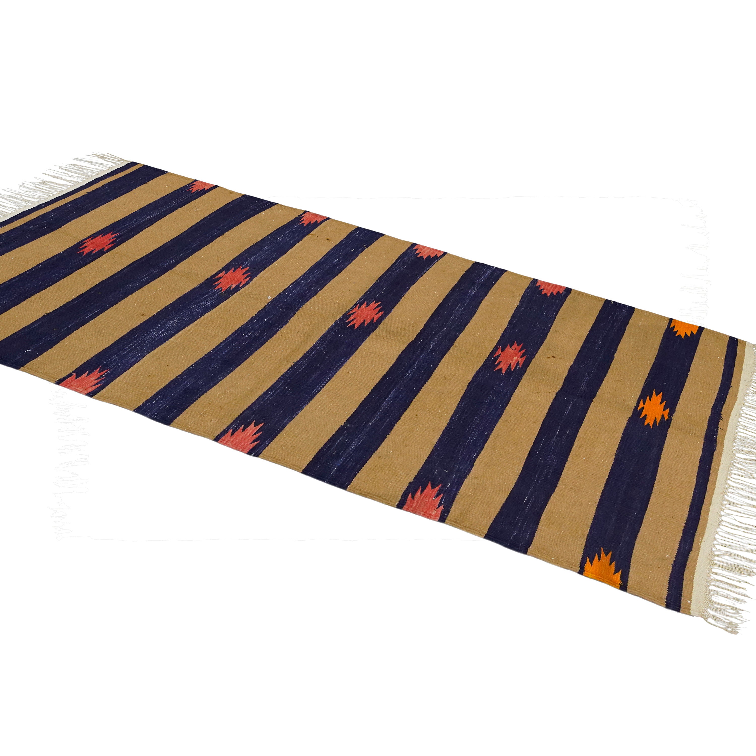 Punjabi Rugs 3.6 X 6 Ft Vintage Handwoven Cotton Punjabi Rug Eco-friendly Reversible ...
