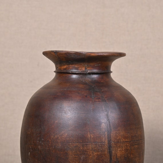 Himachal Water Matka Pot Indian Matka Wooden Wood Jug Matka