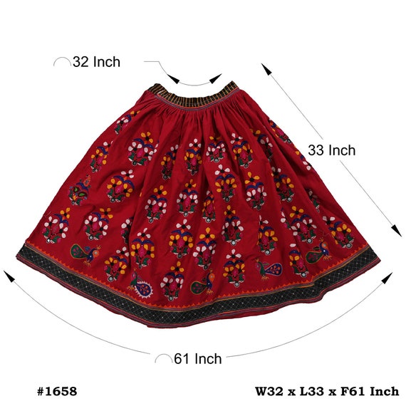 Kutchi Rabari Skirt, Indian Lehenga, Textile, Han… - image 7