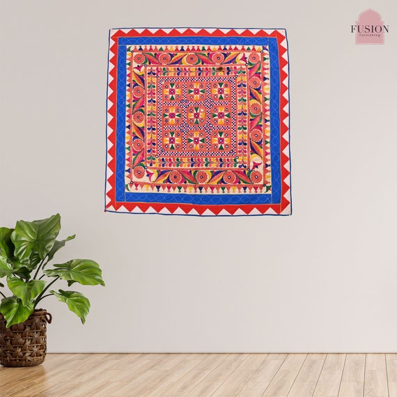 Embroidered tapestry wall hanging sales