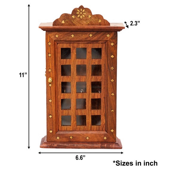 Portachiavi Da Parete In Legno Albero Della Vita - Con 6 Ganci, Cassetta Portachiavi Per Casa E Ufficio - Foto 10