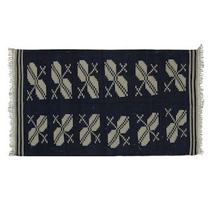 Handwoven Cotton Punjabi Rug 4 x 7 ft  Handmade Vintage Reversible Kilim Dhurrie Area Rug Eco-Friendly Home Décor Tribal Indoor Rug