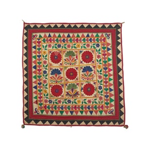 Indian Heavy Embroidered Wall Hanging Vintage Zari Work Tapestry Handmade Throw Decorative Tapestries Vintage Wall Art Textiles , Bohemian