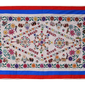 100 年前の手刺繍、壁掛けタペストリー、ヴィンテージ テキスタイル、壁装飾、室内装飾、ユニークな手作りテキスタイル、動物タペストリー アート