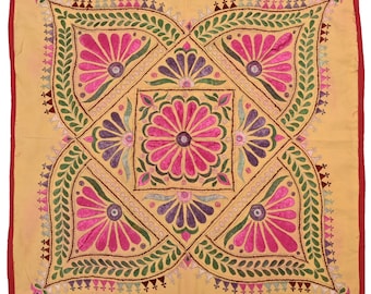 100%コットン製ハンドメイドインド製壁掛けタペストリー、壁アート