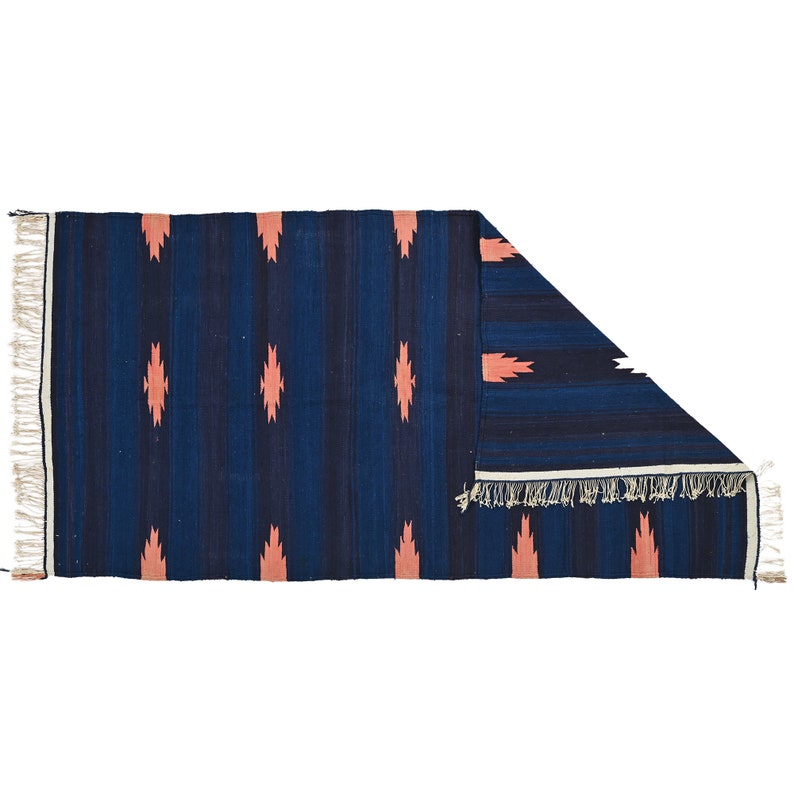 Punjabi Rugs Indian Reversible Eco-friendly Rugs Handwoven Cotton Punjabi Dhurrie ...
