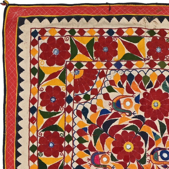 Handmade Indian Wall Hanging Tapestry 40-50 Years Old Vintage Art