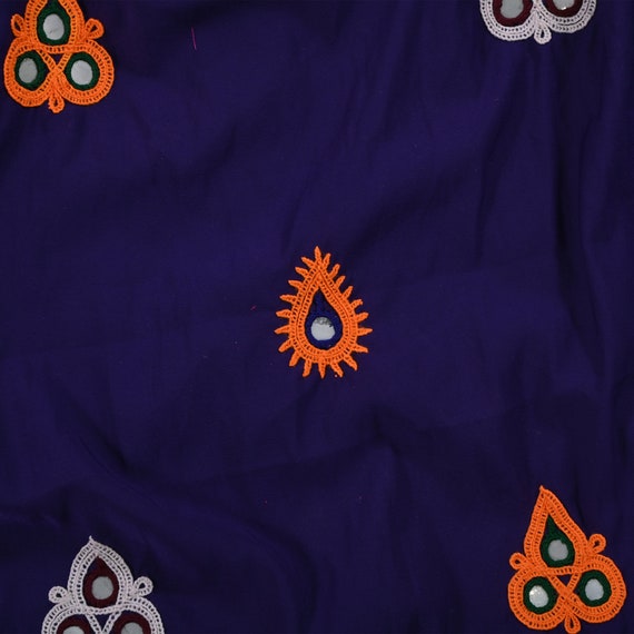 Blue Hand Embroidered Skirt, Boho Tribal Ghaghra … - image 6