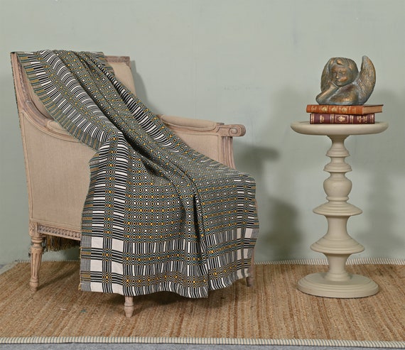 Abstract Geometric Pattern Vintage Reversible Throw Hand Woven Indian Mud Cloth Rectangle Cotton Sofa Blanket Comfortable Fall Blanket Etsy