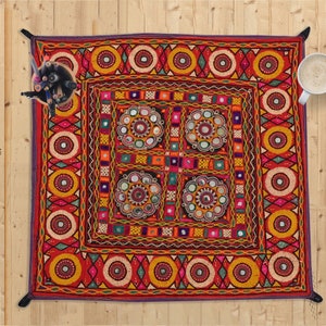 ミラーシルク糸細工 40～50年前の刺繍 アンティーク インド 