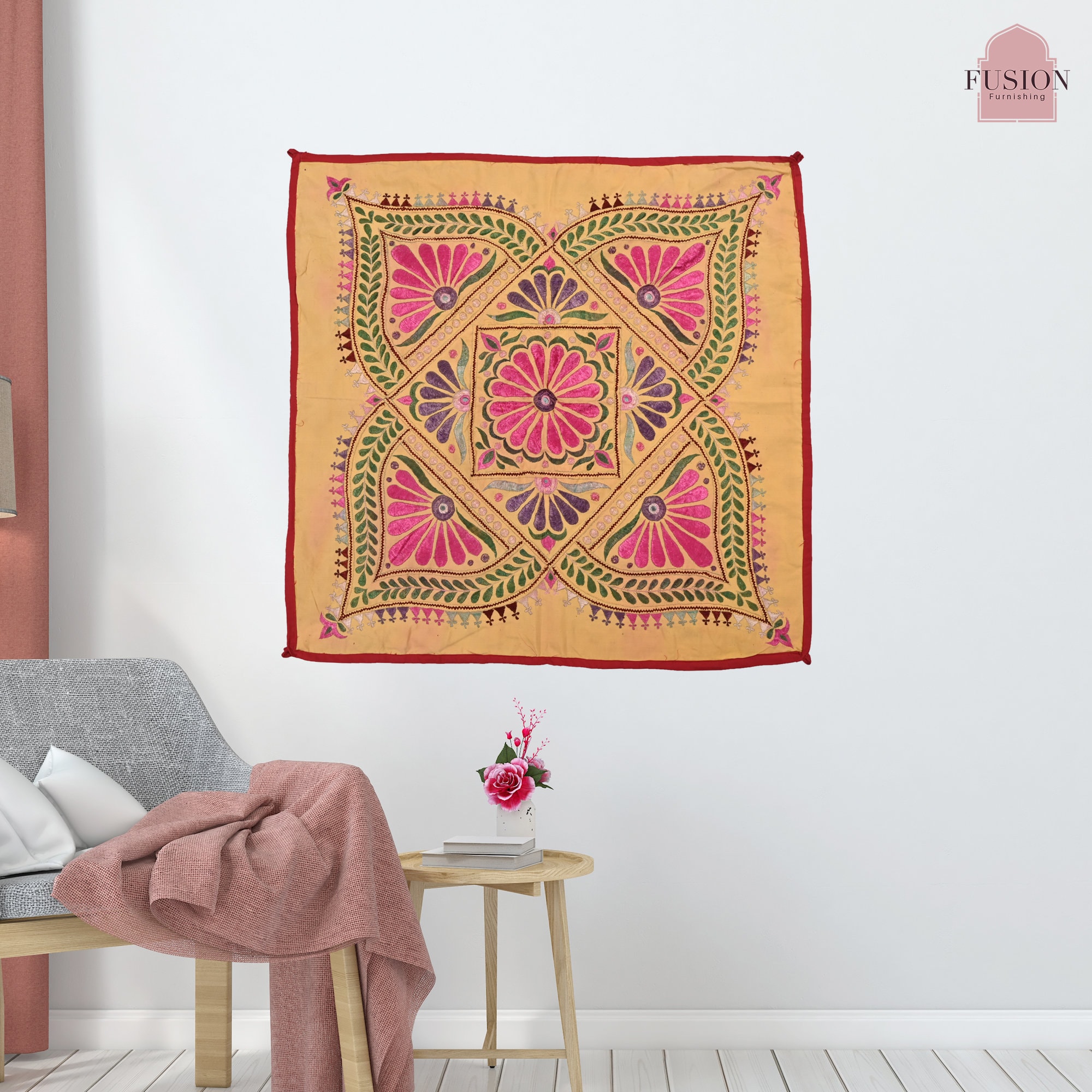 希少品】インド絵画デザイン・タペストリー(国内最終作品)