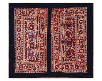 Tapestry Traditional Afghan Hand made Silk embroidery Wall art | Vintage Uzbekistan 40-50 years old Indian Textiles wall hanging