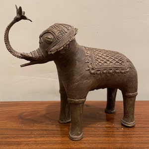Brass Elephant statue, Home decor furniture, Antique collection of Brass figurine, 1960 Year old hand carved unique brass art