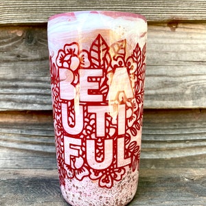 Personalized glitter tumbler rose gold