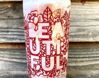 Personalized glitter tumbler rose gold