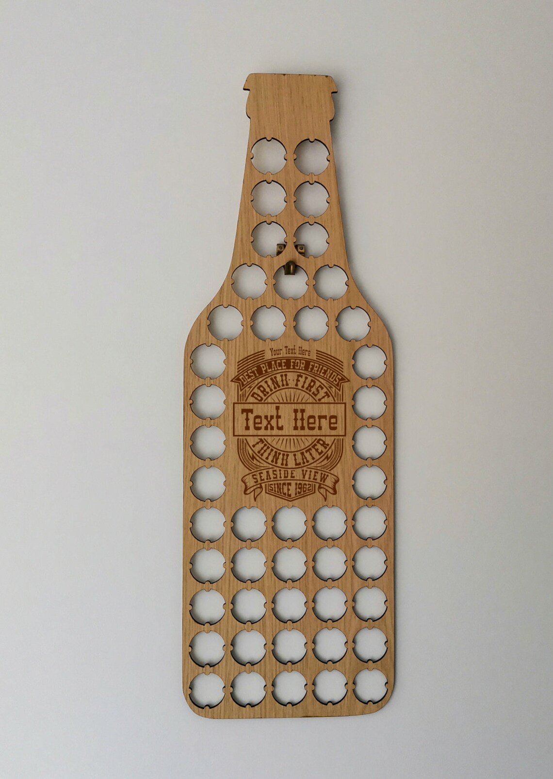 Personalised Bottle Cap Holder Wall Art Gift for Him or Her Etsy UK