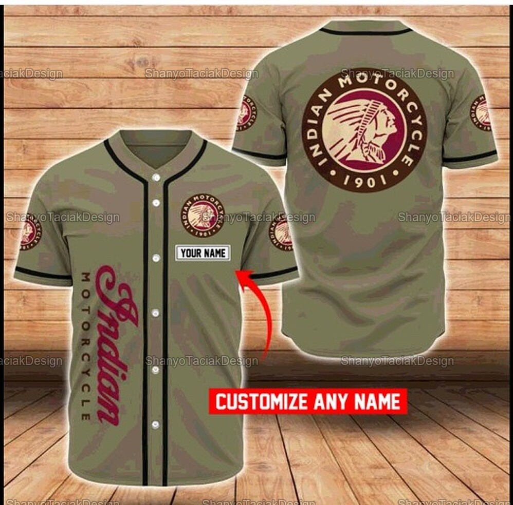 indian motorcycle baseball shirt