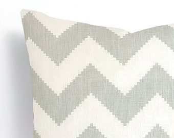 Southwest / Boho / Chevron Aztec Pattern Neutral / Stone Kravet Throw Pillow Cover