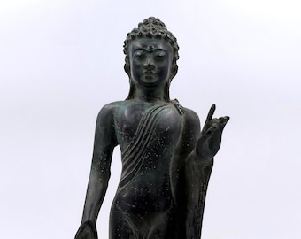 Bronze Buddha Statue, Lord Buddha, Buddha Figurine, Buddhist Altar, Meditation Buddha , Standing Buddha, Spiritual Gifts, Home Decor, 9.2"