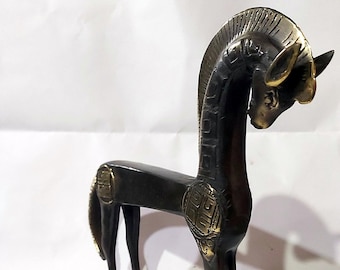 ブロンズ製ギリシャ馬像 - 古代抽象彫刻の馬の置物 - 動物アートギフト