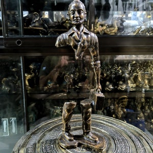 Abstract Bronze Statue, Businessman Figurine, Erased Man, Rare Item, Modern Art, Amazing Artwork, New Home Gift, Christmas Gift, 15.7 Inch