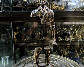 Abstract Bronze Businessman Statue: Modern Art Figurine (15.7 Inch)