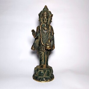 Four Faced Brahma Statue, 4 Arms Brahma God, Brahma Bronze Sculpture, Hindu God, Antique Brahma God, Brahma Idol, Home Decor, 8.3 inch