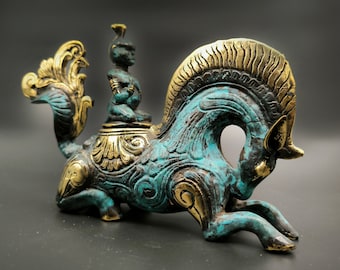 ブロンズ製ギリシャ馬像 - 古代抽象彫刻の馬の置物 - 動物アートギフト