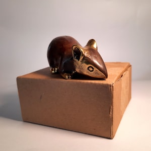 Bronze Mouse Statue: Lost Wax Sculpture, Animal Lover Gift