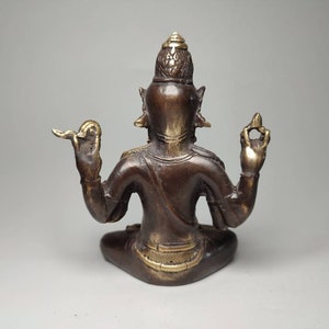 Bronze Vishnu God, Vishnu Sculpture, The Preserver, Hindu God, Collectable Gift, Decorative Vishnu, Home Decor, Rare Item, 4.3 inch image 8