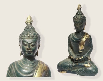 アンティーク　仏像 アンティーク仏像、瞑想する仏像、仏像の置物、仏壇、スピリチュアルな
