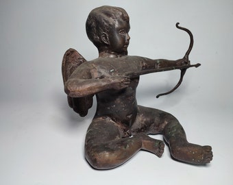 Estatua de ángel bebé, figura de ángel, ángel bebé de bronce, regalo de Navidad, decoración del hogar, regalo de cumpleaños, 9 pulgadas