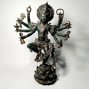 Bronze Shiva Statue, 8 Armed of Shiva, Shiva God Statue, Shiva Nataraja, Shiva Idol, Home Decor, Birthday Gift, Rare item, 18.1 inch