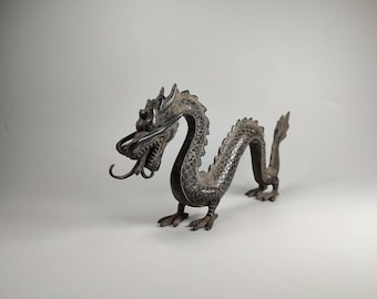Bronze Dragon Statue, Dragon Figurine, Chinese Dragon, Legend Animal, Gift for Boyfriend, Birthday Gift, 5.1 inch