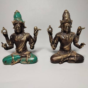 Bronze Vishnu God, Vishnu Sculpture, The Preserver, Hindu God, Collectable Gift, Decorative Vishnu, Home Decor, Rare Item, 4.3 inch image 1