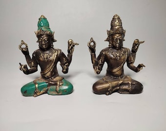 Bronze Vishnu God, Vishnu Sculpture, The Preserver, Hindu God, Collectable Gift, Decorative Vishnu, Home Decor, Rare Item, 4.3 inch