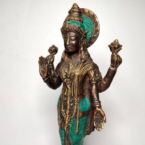 Goddess Lakshmi, Bronze Hindu Statue, Goddess Of Wealth Happiness, Fortune Luxury Beauty, Home Decor, Rare Item, 4.7 inch image 6