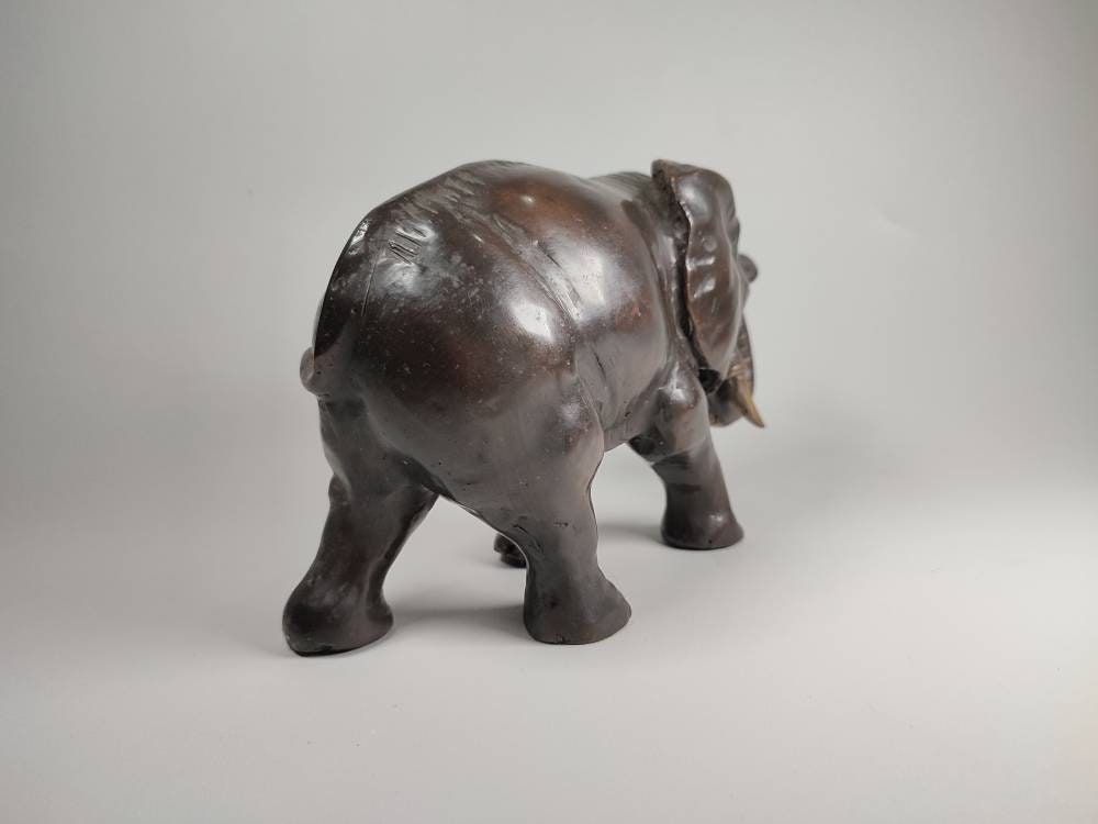 ブロンズ象像、象の彫刻、動物アートフィギュア、ミニチュア象