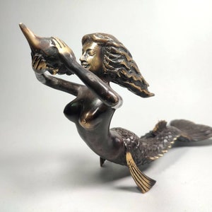 Suvannamaccha Mermaid Figurine, 7 inch, Mermaid Sculpture, Sea Goddess Sculpture, Matsya Mermaid, Matsya lord, Birthday Gift, Home Decor