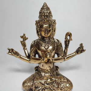 Bronze Tri Murti God, Tri Murti Statue, Brahma God, Vishnu God, Shiva God, Hindu God Figurine, Home Decor, Birthday Gift, 4.7 inch